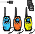 Walkie Talkies for Adults Long Range 3 Pack,Rechargeable 22 Channels Two Way Radios FRS Walkie Talkie Built-in 1200mAh Li-ion Batteries,VOX,USB-C Charging,Crystal Voice for Camping Hiking Cruise Ships