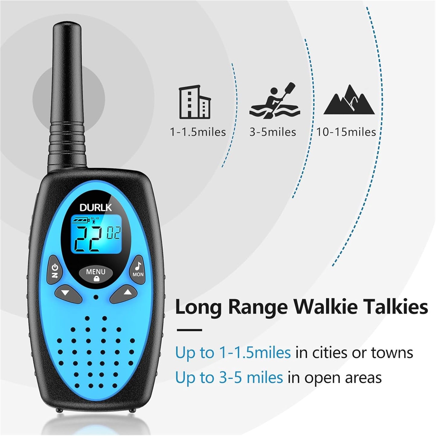 Walkie Talkies for Adults Long Range 3 Pack,Rechargeable 22 Channels Two Way Radios FRS Walkie Talkie Built-in 1200mAh Li-ion Batteries,VOX,USB-C Charging,Crystal Voice for Camping Hiking Cruise Ships