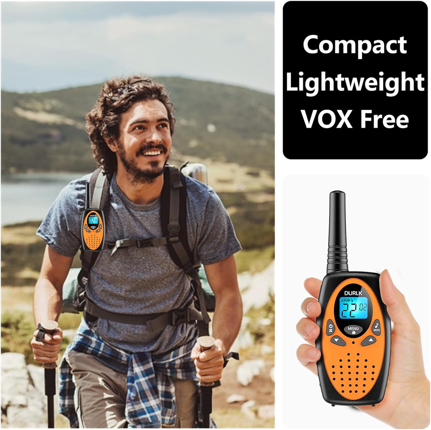 Walkie Talkies for Adults Long Range 3 Pack,Rechargeable 22 Channels Two Way Radios FRS Walkie Talkie Built-in 1200mAh Li-ion Batteries,VOX,USB-C Charging,Crystal Voice for Camping Hiking Cruise Ships